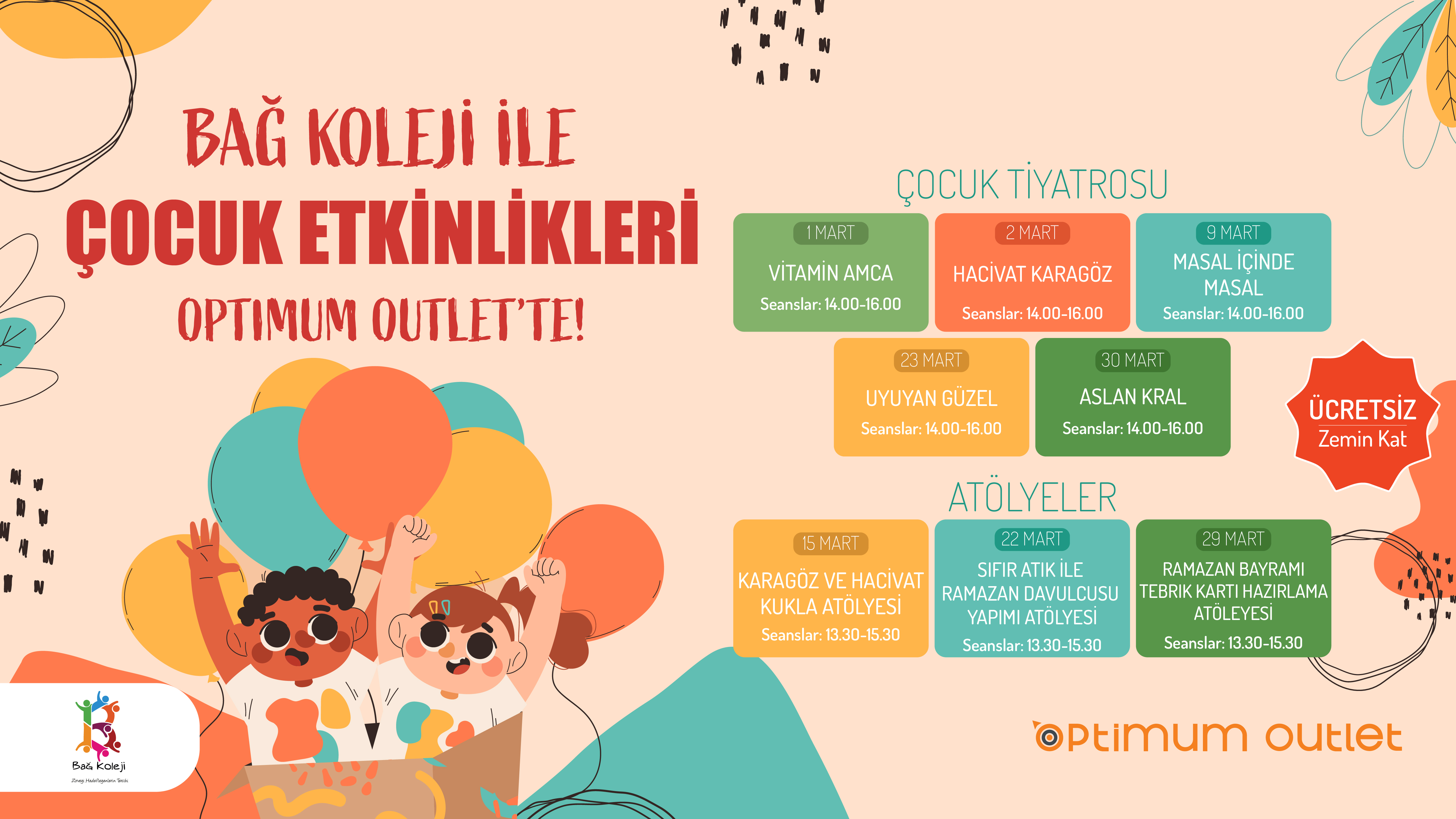 Bağ Koleji ile Çocuk Etkinlikleri Optimum Outlet'te!